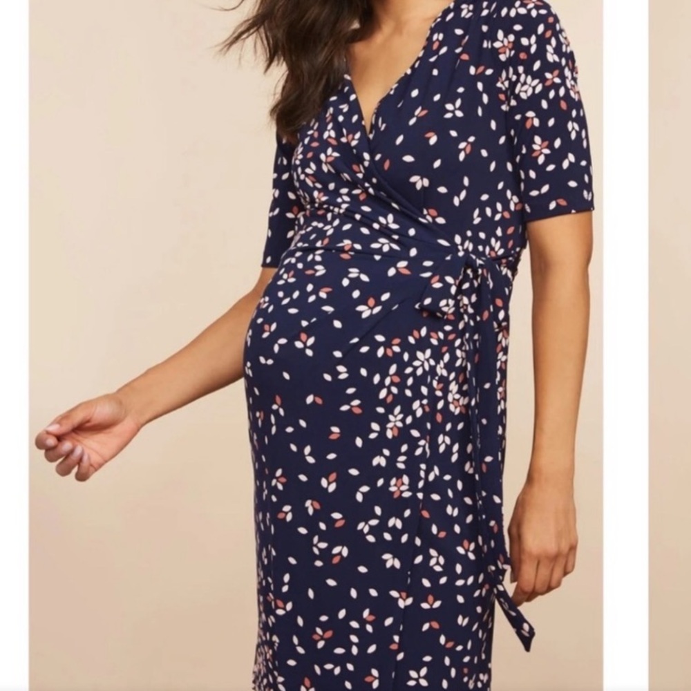 Floral Wrap Maternity Dress